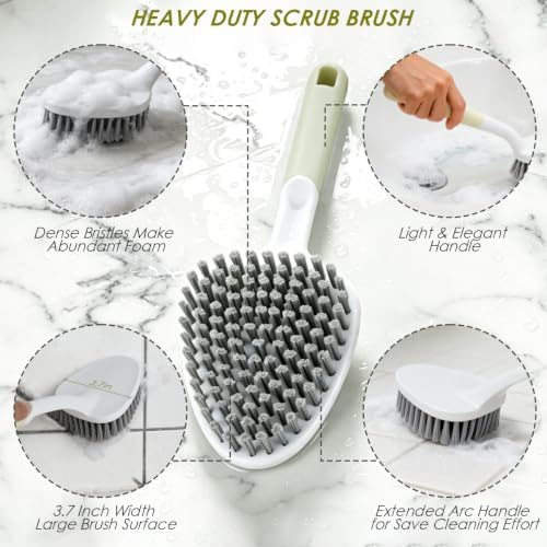 3 Pack Heavy Duty Scrub Brush for Cleaning & Grout Brush - Image 3