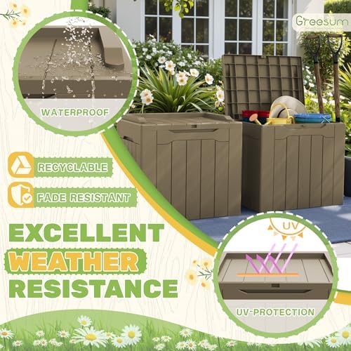 Greesum 31 Gallon Deck Box for Outside, All Weather Outdoor Storage Boxes for - Image 5