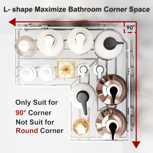 Liuoud Corner Shower Caddy 5 Pack Adhesive Stainless Steel Organizer Silver - Image 5