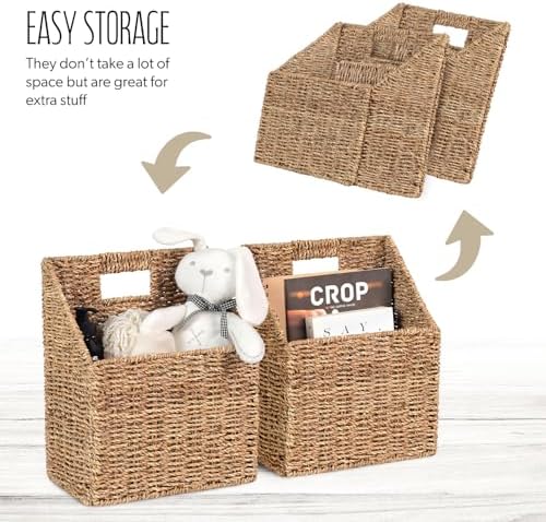 Wicker Hanging Storage Basket, Seagrass Baskets, Wall Decor Wicker Basket - Image 7