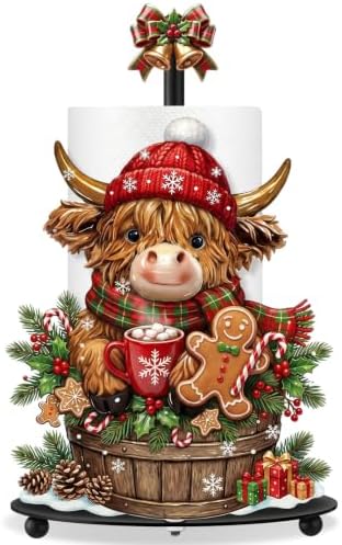 Chunful Highland Cow Christmas Paper Towel Holder by Chunful