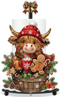 Chunful Highland Cow Christmas Paper Towel Holder by Chunful
