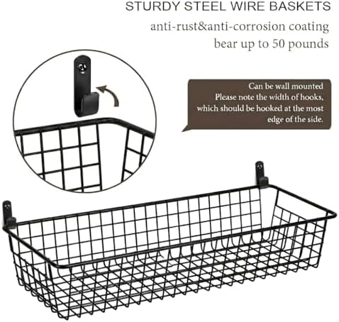 Sheechung Farmhouse Decor Metal Wire Storage Organizer Bin Basket - Image 4