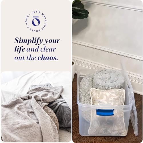 HOMZ Clear Plastic Storage Bins w/Latching Lid, 66 Qt, 2 Pack - Image 6