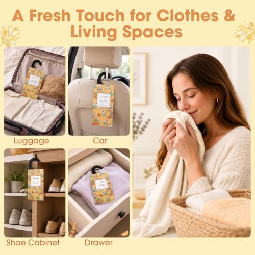 Large 12 Packs Flower Citrus Hanging Scented Sachets Long-Lasting Closet - Image 3