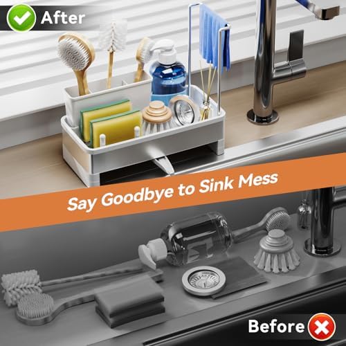 Laveshop Sponge Holder for Kitchen Sink, Rustproof Stainless Steel Sink Caddy - Image 5