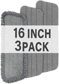 16.5" Microfiber Mop Pads Refills, 3 Pack Reusable Replacement Heads by PANDAGRIP