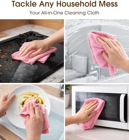 Microfiber Cleaning Cloth Roll, 100 Pack 12 x 12 Inch Tear Away Reusable Paper - Image 5