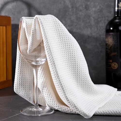 POLYTE 340 GSM Microfiber Waffle Kitchen Dish Tea Towel, 16x28 in, 12 Pack - Image 5