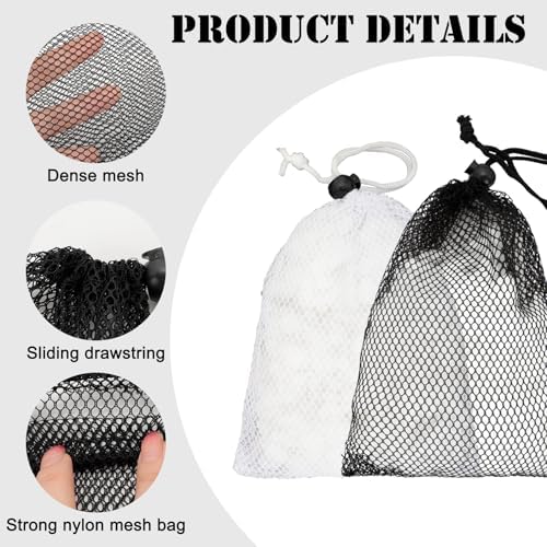 10 Pcs Small Mesh Bags Drawstring, 7.87x6 Inch Black Nylon Net Bags - Image 3