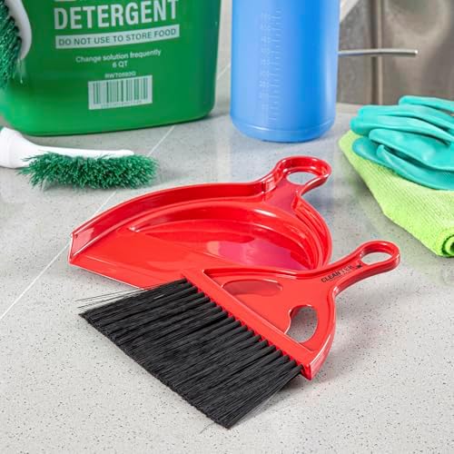 Restaurantware Red and Black Mini Dustpan and Brush Set, 40 Ct - Image 3