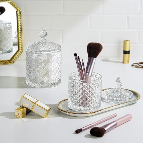 2 Pack Glass Qtip Holder, Apothecary Jars - Image 5