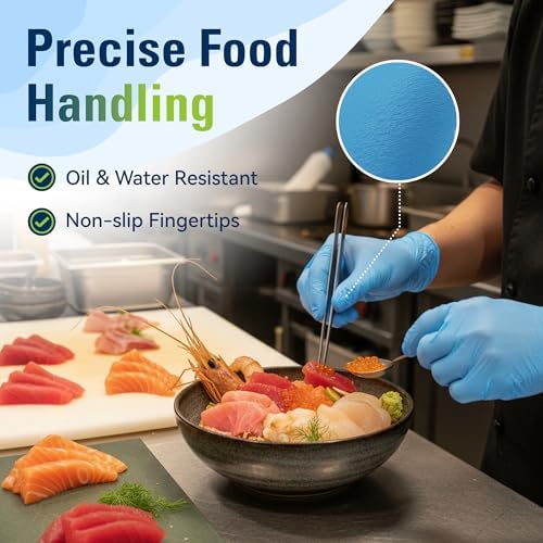 SWIFTLITE Blue Nitrile Gloves Disposable Latex Free, Food Safe - Image 2