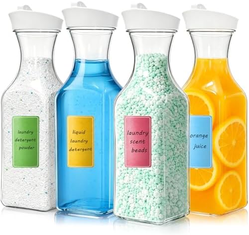 Goaste 4 Pack Laundry Detergent Dispenser, 54oz Laundry Soap Dispenser Bottle by Goaste