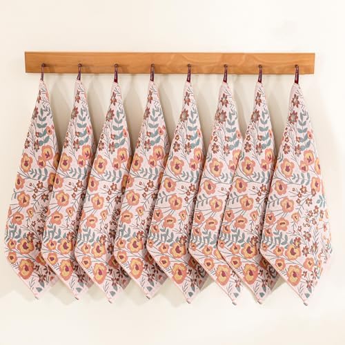 Set of 8 Cotton Floral Fall Kitchen Towels - Image 2