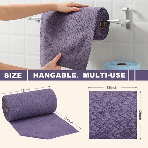 80 Pack Microfiber Cleaning Cloth Roll Reusable Paper Towels 12"x12" Tear Away - Image 2