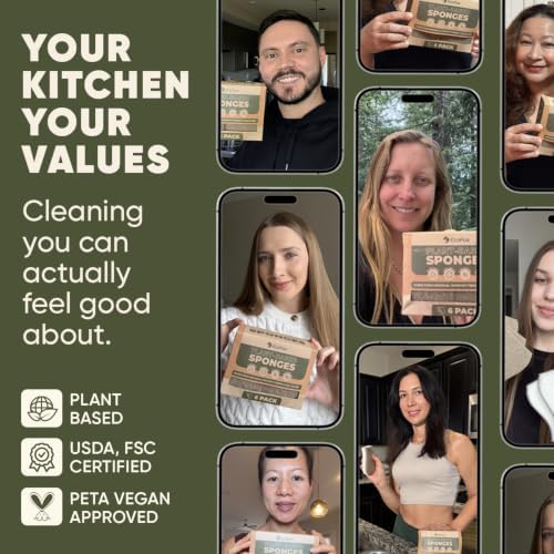 Plant-Based Kitchen Sponges | USDA Biobased Certified | FSC & PETA Approved | - Image 6