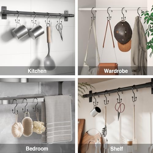 Shower Curtain Hooks, OEH Shower Curtain Rings, Decorative Double Shower Hooks - Image 7