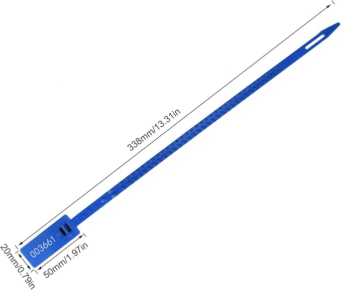 Heavy Duty Plastic Security Seals with Self-Locking, Tamper Evident Design - Blue, 1000 PCS (13.2" x 337 mm)