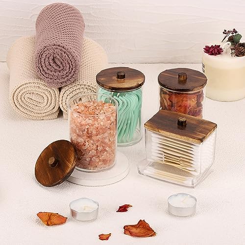 Tbestmax 4 Pack Qtip Holder Bathroom Container, 10/7oz Cotton Ball/Swabs - Image 4