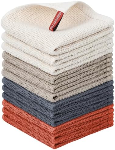 Nialnant 12 Pack Dish Towels, 100% Cotton Kitchen Towels, Soft and Absorbent by Nialnant