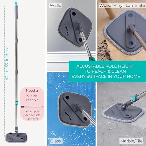 True & Tidy True Clean Spin Mop & Bucket System – Dual Compartment Design - Image 5