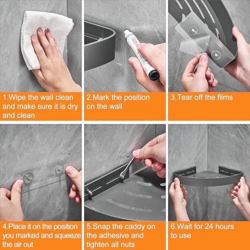 DUFU Adhesive Corner Shower Caddy - Image 6