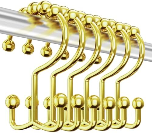 12 Pcs Gold Shower Curtain Hooks, 304 Stainless Steel Shower Curtain Hooks by Unknown