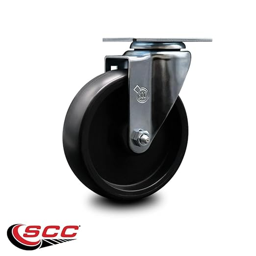 Service Caster Brand Replacement Caster for Uline Caster H-5536S - Swivel Top Plate Caster with 5 Inch Polyolefin Wheel - Light Duty Replacement Caster - Fits Carts, Dollies and Poly Box Trucks H-592