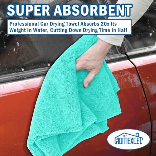 HOMEXCEL Professional Large Microfiber Car Drying Towels 2 Pack - Image 4