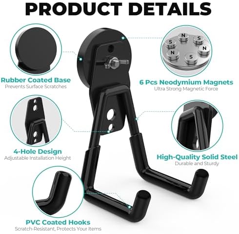 Large Strong Magnetic Hooks Heavy Duty, Garage Magnet Hooks Strong Storage - Image 3