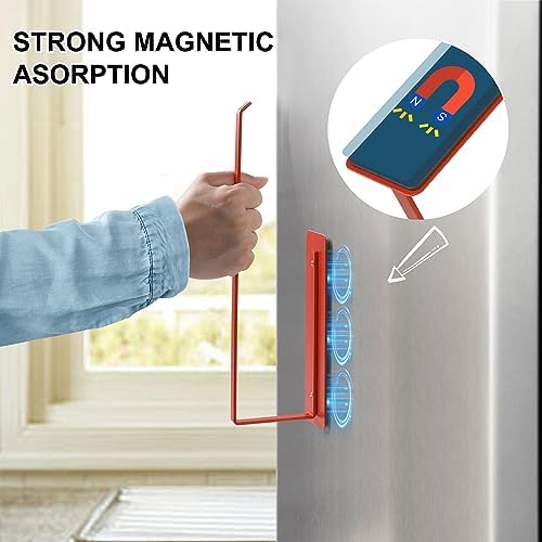 Magnetic Paper Towel Holder for Fridge Red, Heavy Duty Strong Magnet Backing - Image 2