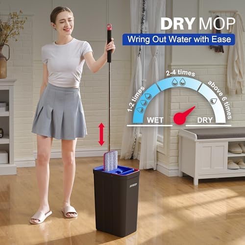 JOYMOOP Mop and Bucket with Wringer Set, Hands Free Flat Floor Mop and Bucket - Image 3