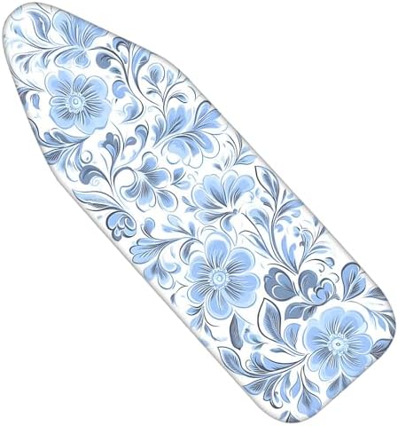 Nuxovilar Blue Floral Ironing Board Cover 15x54 Inches Polyester by Nuxovilar