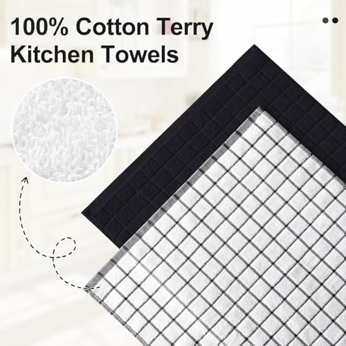 Homaxy Large Premium Cotton Kitchen Towels 16"x 28", 12 Pack - Image 2