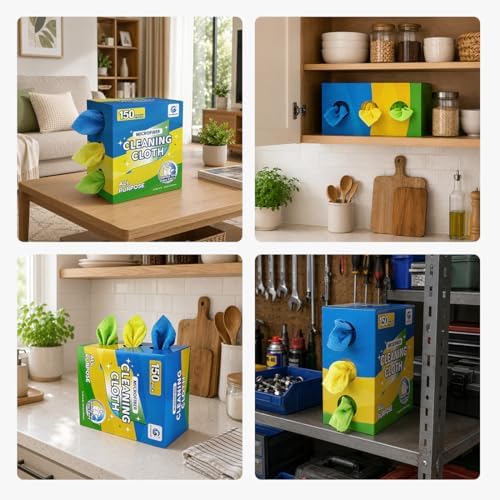 GLIMGLINT Microfiber Cleaning Cloth 150 Pack, Reusable Paper Towels 11 x 9 - Image 6