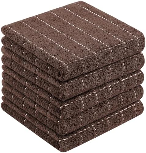 Homaxy 100% Cotton Terry Kitchen Towels, 5 Pack by Homaxy