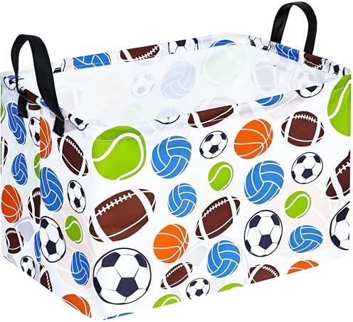 Football Storage Basket Empty, Waterproof Football Storage Bins Organizer by MAIZMZ