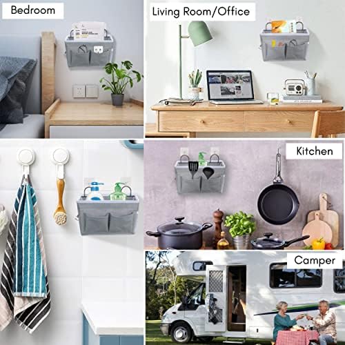 Kanrichu 3pcs Middle Wall Hanging Organizer Bag, Linen Fabric Door Hanging - Image 2