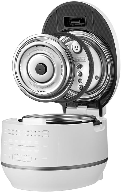 Cuchen CRT-RPD1010IEWUS (1.8 quarts): 10 person serving | Expertly Crafted Rice, Canning and Multi Menu Cooking |2.1 Ultra High-Pressure Induction Heating IH Rice Cooker | Full 316Ti Stainless Steel Inner-Pot, Stainless Power Lock System | Auto Steam C...