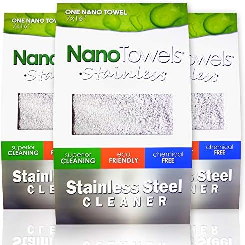 Nano Towels Stainless Steel Cleaner 3-Pack | The Amazing Chemical Free by Nano+Towels