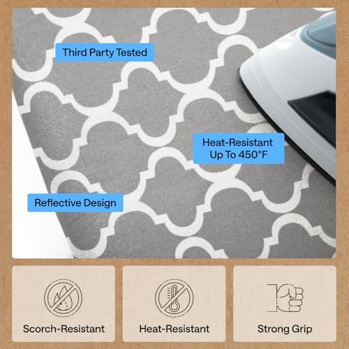 GORILLA GRIP Padded Ironing Board Cover, 15x54 Quatrefoil - Image 5