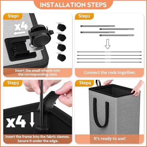 SpaceTrove Rolling Laundry Basket - Image 3