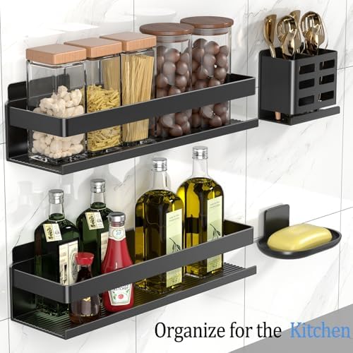 Shower Caddy, Shower Organizer 4 Pack, Adhesive Installation - Image 4