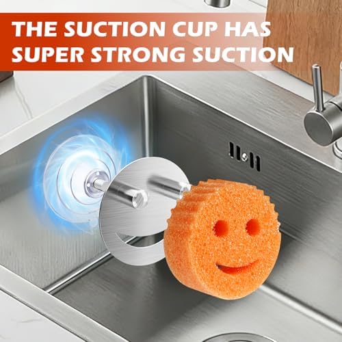 Stainless Steel Smiley Face Sponge Daddy Holder, Sink Caddy Organizer - Image 2