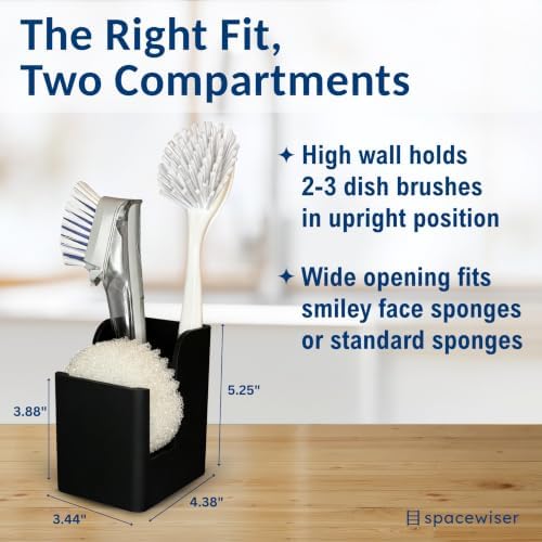 Spacewiser Silicone Sink Caddy – Sponge Dish Brush Holder - Image 4