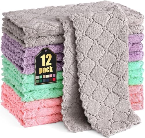 Homaxy 12 Pack Super Soft & Absorbent Dish Cloths by Homaxy