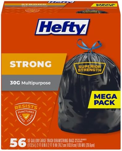 Hefty Strong 30 Gallon Trash_Bags, Large Trash-Bags 30 Gallon Size, Durable - Image 2