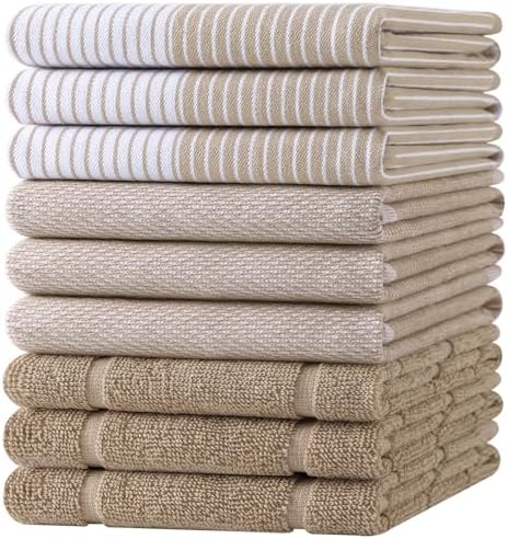 Homaxy 9 Pack Cotton Terry Premium Kitchen Towels, 18 x 28 in by Homaxy