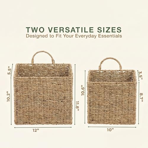 84ECO Set of 2 Seagrass Hanging Baskets - Image 7